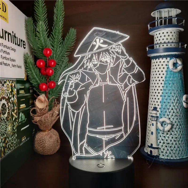 Светодиодная ночсветильник с рисунком Наруто Хатаке Какаси 3d настольная лампа