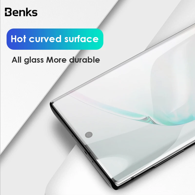 Закаленное стекло Benks XPRO 0 3 мм пленка для Samsung Note 10 Plus + AGC HD прозрачное 3D изогнутое