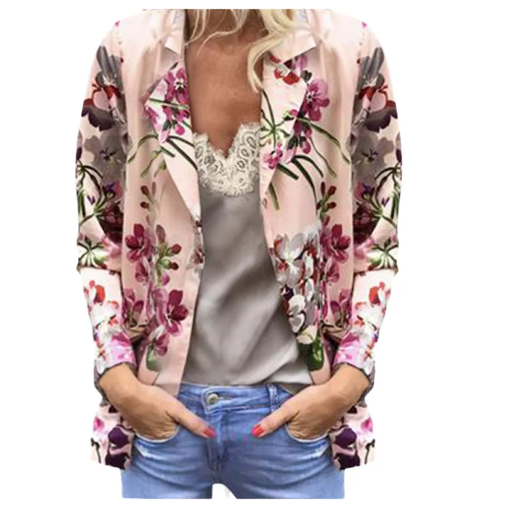 Осенние женские сплошные блейзеры пальто с длинными рукавами и куртки рюшами