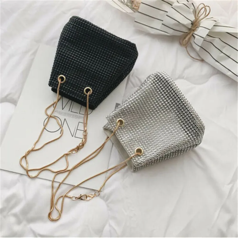 Женская Блестящая вечерняя сумочка клатч мини сумка мешок для свадебной