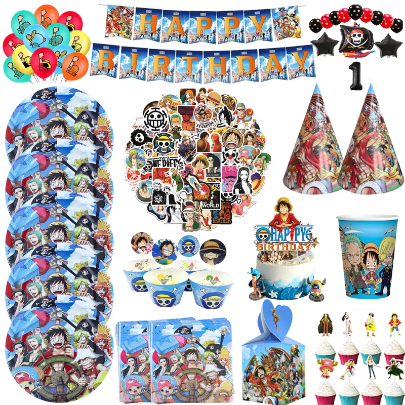 

Аниме цельный тема Луффи посуда для вечерние украшения для вечевечерние Pltae чашка салфетка воздушный шар баннер Детские принадлежности для...