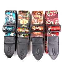 nylon guitar strap for acoustic electric guitar and bass multi color guitar belt adjustable printing straps