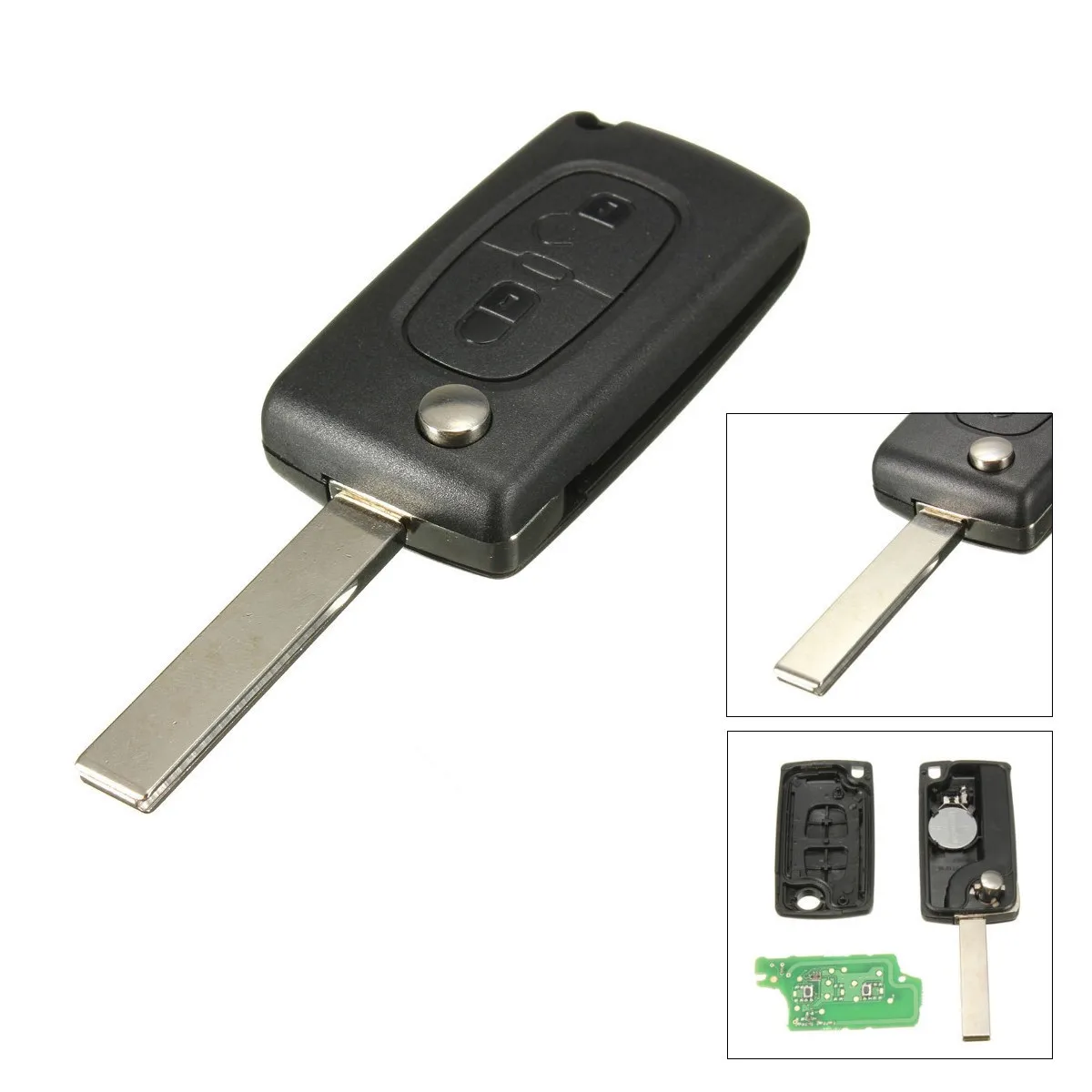 Горячая новинка 2 кнопки дистанционного ключа 433 МГц + транспондер чип ID46 для PEUGEOT