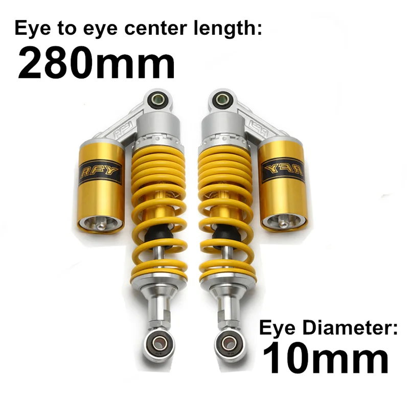 

Universal 11" 280mm Eye Diameter 10mm Motorcycle Air Shock Absorber Rear Suspension Motor Scooter ATV Quad Dirt Bike D30