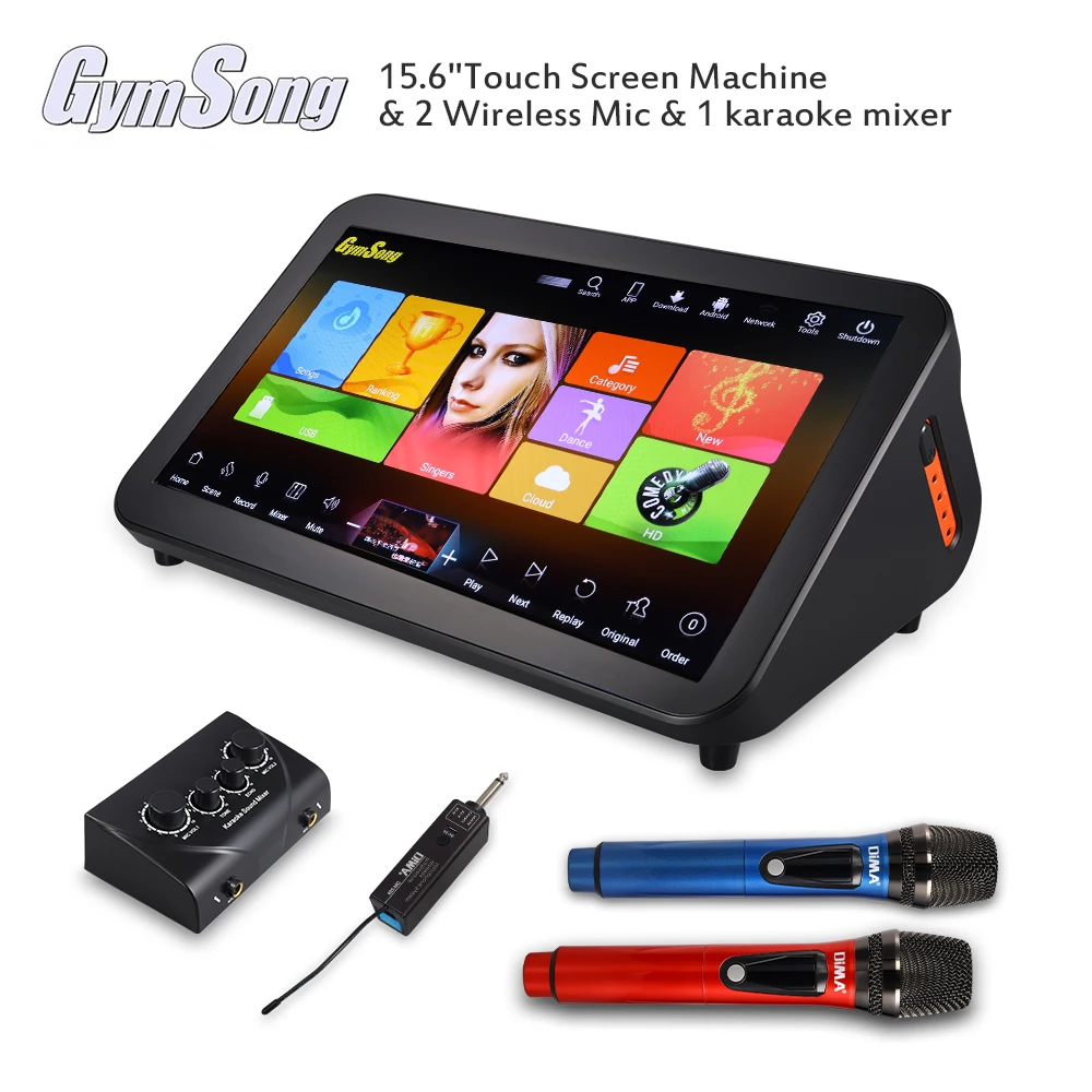 GymSong Home KTV Sing Wireless Microphone 2TB HDD Songs Touch Screen Karaoke Player System | Электроника