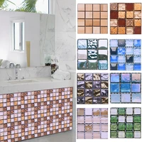 10pcs 10cm mosaic wall tile waterproof self adhesive stickers for home bathroom pvc tile decal kitchen wall sticker decoration