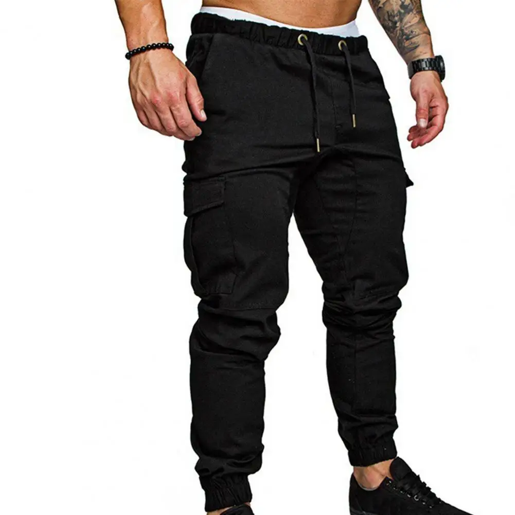 

Pants Breathable Tied Rope Solid Color Drawstring Casual Long Pants for Outdoor
