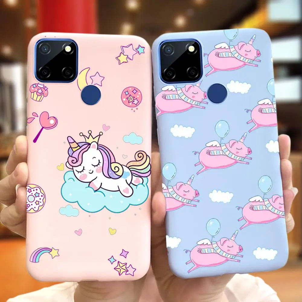Мягкий силиконовый чехол с мультяшным единорогом для Realme C1 C2 C3 3 5 5s 5i 6i 7i 6 7 X7 Pro C11 C12
