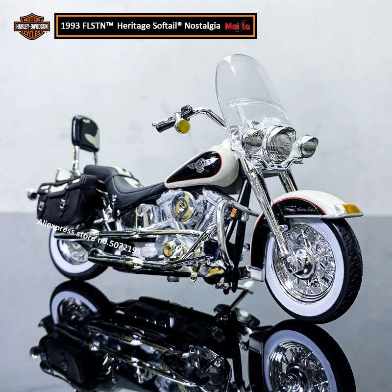 Проекционная игрушка Maisto 1:18 HARLEY-DAVIDSON 1993 FLSTN Heritage Softail из сплава яркая подарки