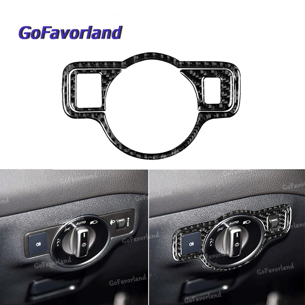 

Carbon Fiber Car Headlight Switch Trim For Mercedes A Class 2013-2018 C Class 2007-2018 E Class 2009-2014 G CLA GLA GLK