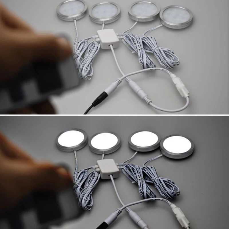 4/6 шт./компл. 12V под шкаф светильник Беспроводной Кухонные шкафы в лестницы