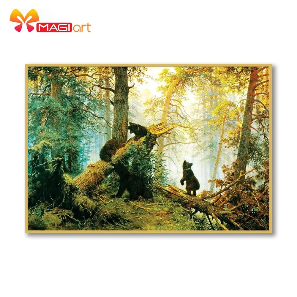 

Cross stitch kits Embroidery needlework sets 11CT water soluble Canvas Patterns 14C Full Landscape Dreamy solar halo -NCMA135