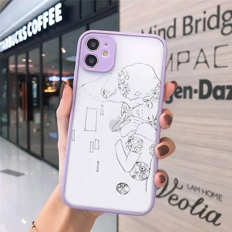 

Funny Face Abstract Cartoon Phone Case Matte Transparent for iPhone 7 8 11 12 s mini pro X XS XR MAX Plus cover funda