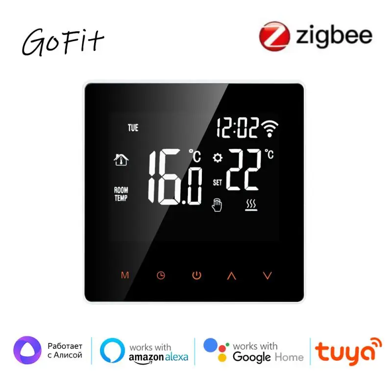 

Tuya Zigbee Smart Thermostat Temperature Controller,Water/Electric Heating With Build In Sensor Works With Alexa Google Home