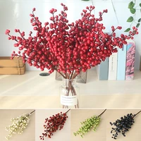 yjfashion home decoration ornaments simulation 5 fork berry red bean branch rich fruit bubble over glue red fruit chinese style