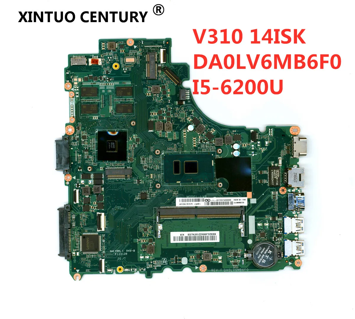 

Материнская плата DA0LV6MB6F0 для Lenovo E42-80 V310-14ISK V310-14IKB, материнская плата для ноутбука CPU i5 6200U DDR4 4G RAM 100%, работает