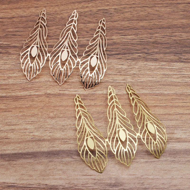 10pcs 65x67mm Gold Silver Plated Leaves Brass Charm Filigree Leaf Connectors DIY Hand Made Jewelry Accessories | Украшения и