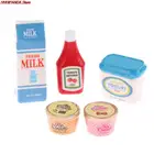 5 шт.компл. 1:12 миниатюрная еда для кукольного домика, мини томатный соус, ледяной йогурт, куклы, кухонная игрушка