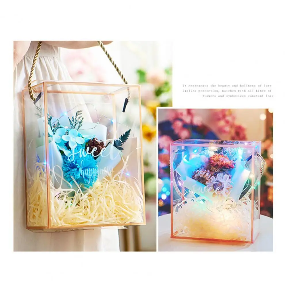 

1 Set Dried Flowers Gift Box Eco-friendly Handcrafted Romantic Artificial Flowers Box Set for Baby Shower
