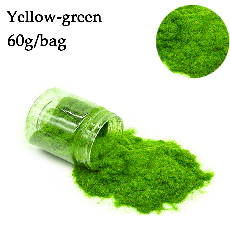 Yellow green Трава порошок газон Флокирование нейлон игрушка модель Строительство поезд материал ixed шесть цветов/монохромный Diorama песок стол - Цвет: Yellow green