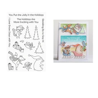put the jolly in the holidays clear stamps and metal cutting dies for diy craft making word greeting card 2021 new christmas
