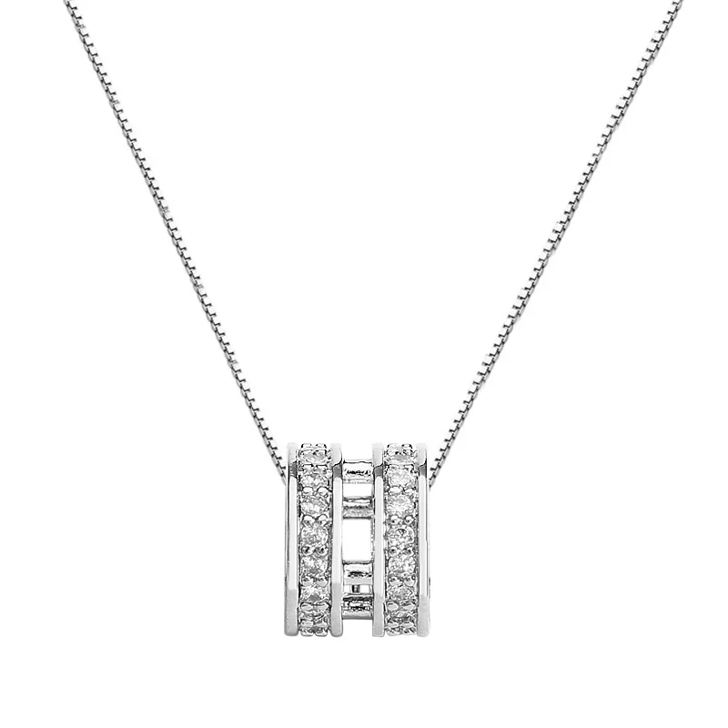 

Women Jewelry 925 Sterling Silver Necklace with Stylish Small Waist Shimmering Zircon New 45cm Women's Luxury Charm