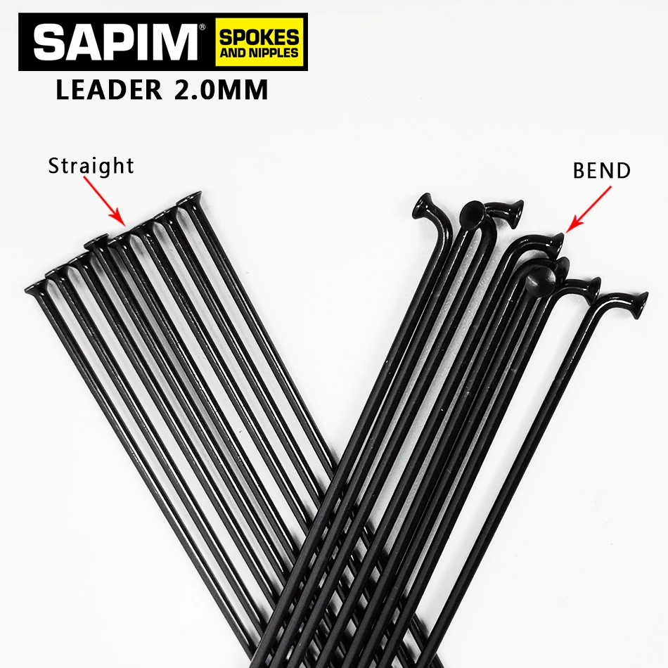 

Sapim leader isodiametric 2.0 mm round spoke straight J-bend black Nipple wheelset spoke MTB Road