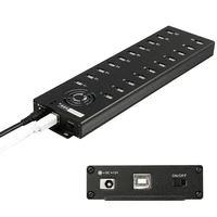 2022 20 ports usb 2 0 hub with external 12v 10a desktop power adapter for data syncs and 1a phone tablets charging