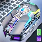 Беспроводная мышь, перезаряжаемая Бесшумная игровая мышь 2,4G, 1600 DPI, 7 кнопок светодиодный светодиодная подсветка, USB оптическая компьютерная мышь для ПКноутбука