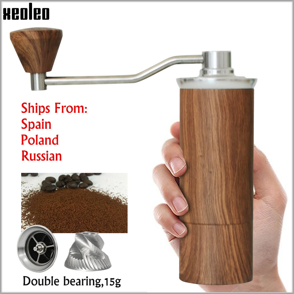 

XEOLEO Manual Coffee grinder 45MM Aluminum Coffee miller Black/Brown/Silver/Gold 15g Mini Portable Coffee milling machine