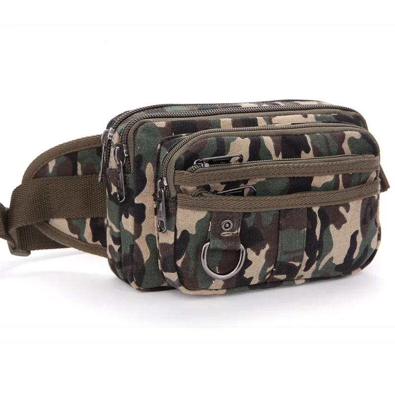 Новая модная камуфляжная парусиновая сумка с диагональной талией многослойная