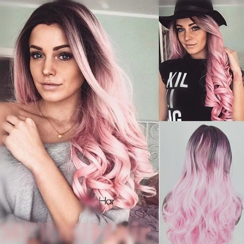 25 &quotдлинные волнистые кудри парик свободные глубокая волна кружева передние