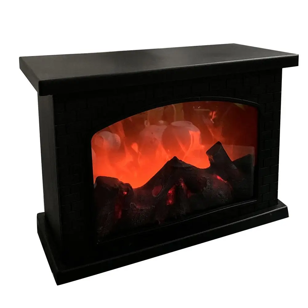 

Retro Simulation Flame Fireplace Light Flameless Decorative LED Lamp USB Cable Realistic Fireplace Lamp Halloween Decor Light