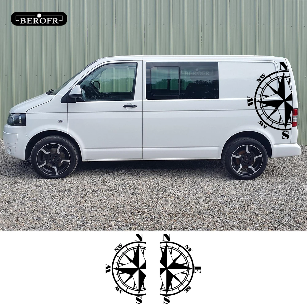 

2Pcs Car Body Side Stickers Vinyl Big Long Stripe Decals for Volkswagen VW Multivan Transporter Caravelle T4 T5 T6 Benz Vito