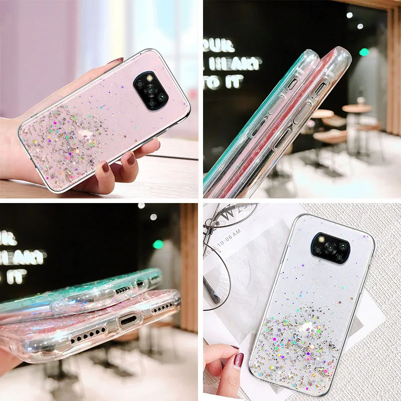 

Sparkle Glitter Case For Xiaomi Poco M3 Cases Sequins Funda On Xiaomi Poco X3 NFC F2 Pro M2 Pocophone M 3 X 3 Bling Silicon Capa