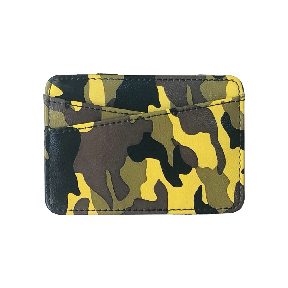 

New Camouflage Men's PU Magic Credit Card Holder Small Wallet Money Bag ID Card Case Mini Purse Wallet for Women Card Package