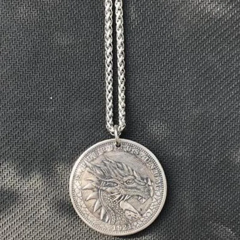 Мужская винтажная модель дракона из нержавеющей стали|Ожерелья с подвеской| |