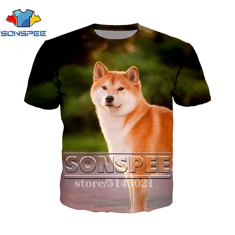SONSPEE 3D принт Для мужчин Для женщин забавные Собаки Уход за кожей лица shiba Inu Doge Повседневное с О-образным вырезом Harajuku футболка Летняя футболка Молодежные Топы T011 - Цвет: 1