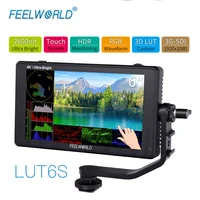 feelworld lut6s 6 inch 2600nits 3d lut touch screen on camera field dslr monitor with hdr waveform for stabilizer youtube