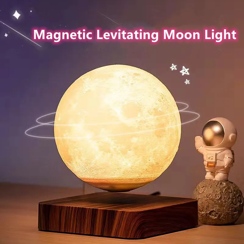 

Магнитная левитасветодиодный светодиодная Сенсорная лампа с 3D рисунком, ночник в виде Луны для спальни, плавающая светодиодсветодиодный л...