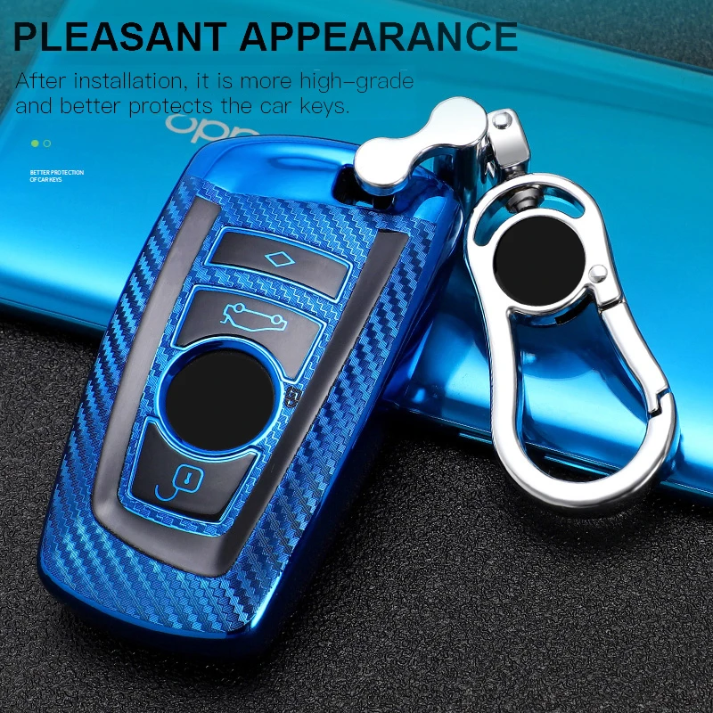 

Car-Styling Auto Carbon Fiber Key Cover Shell Case For Bmw New 1 3 4 5 6 7 Series F10 F20 F30 E60 E90 E46 G30 Accessories