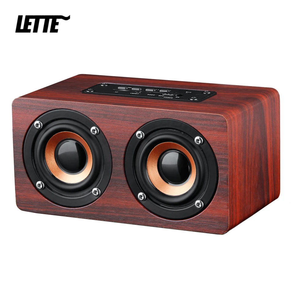 Bluetooth деревянный бас динамик AUX вход воспроизведение TF карты беспроводной