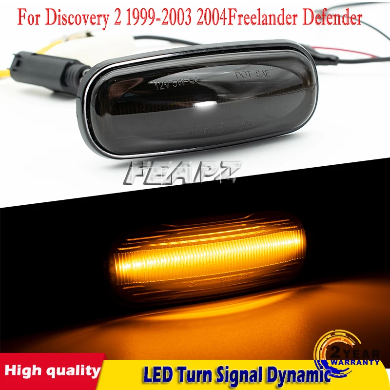 

2pcs LED Turn Signal Dynamic Sweep Side Marker Lamp Repeater Indicator Light For Discovery 2 1999-2003 2004 Freelander Defender
