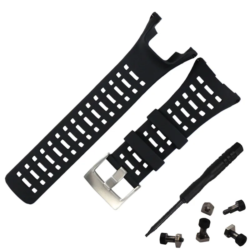Silverbuckle screw1 Резиновый ремешок для часов Suunto Ambit 3 пиковый/спортивный/бег/2/2 S/2R/1 умный браслет со стальной застежкой - Цвет ремешка: Silverbuckle screw1