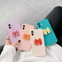 silicone phone case for iphone13 pro proamx mini 3d bowknot camera protection glossy back cover mobile phone accessories