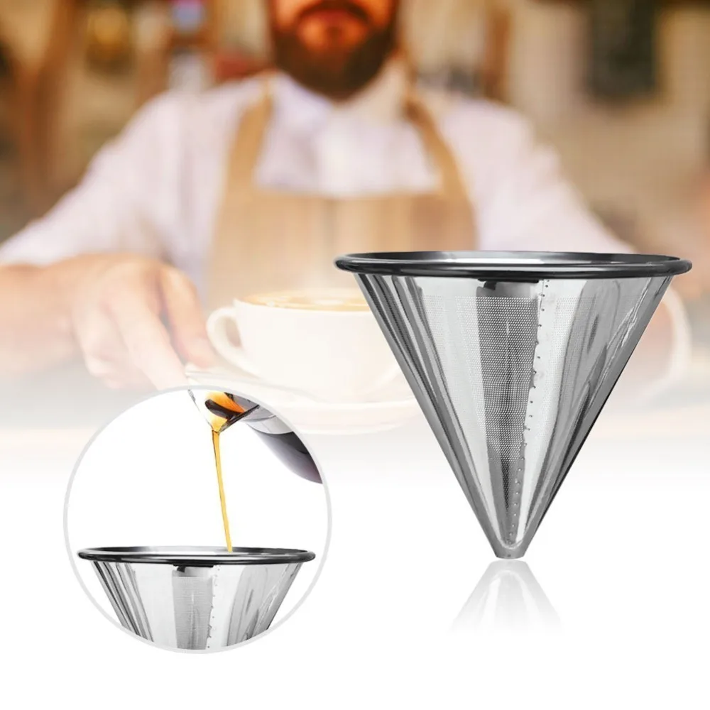 Многоразовый кофейный фильтр V60 держатель из нержавеющей стали сетчатая воронка