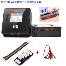 in stock  ISDT K2 AC 200W DC 500Wx2 20A Dual Channel Balance Lipo Charger Discharger for Lipo NiMh Pb Battery