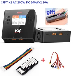 in stock isdt k2 ac 200w dc 500wx2 20a dual channel balance lipo charger discharger for lipo nimh pb battery free global shipping