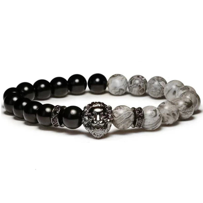 Браслет мужской/женский с фианитами 8 мм|Браслеты шармами| |