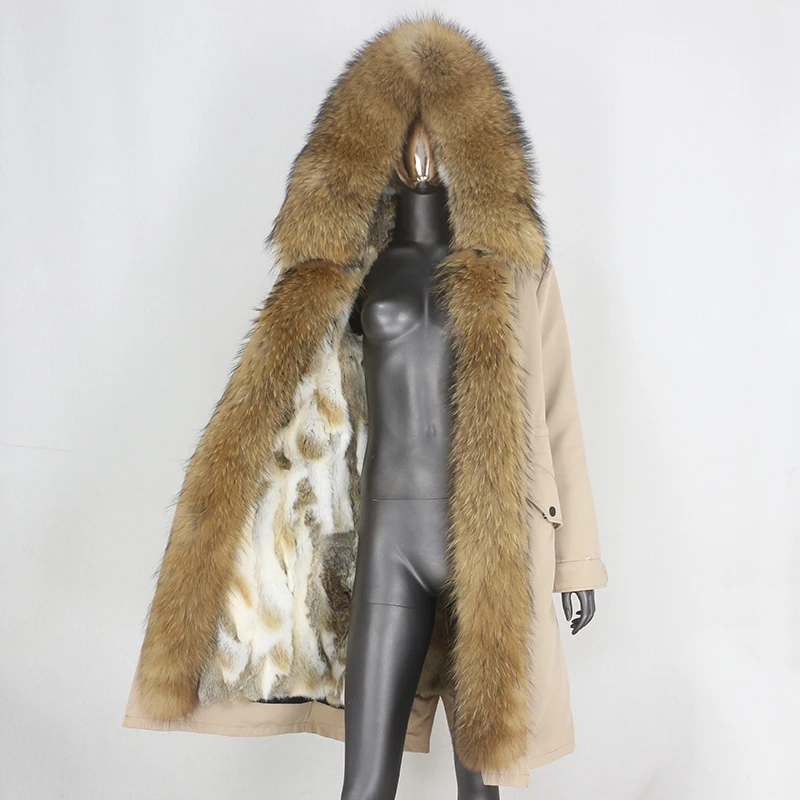 Женская непромокаемая парка CXFS длинная теплая куртка со съемной подкладкой из